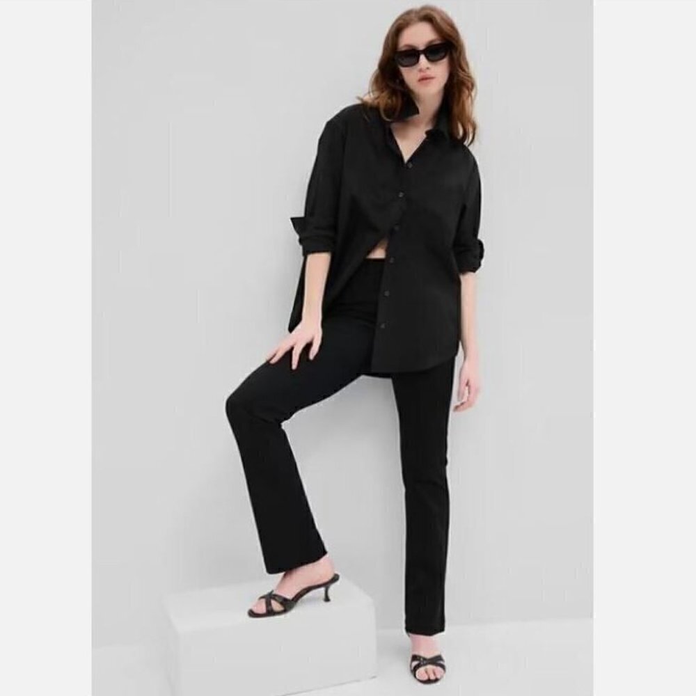 GAP Kick Fit High Rise Y2K VIBES Black BOHO Pants Plus Size 18 RETAIL $70